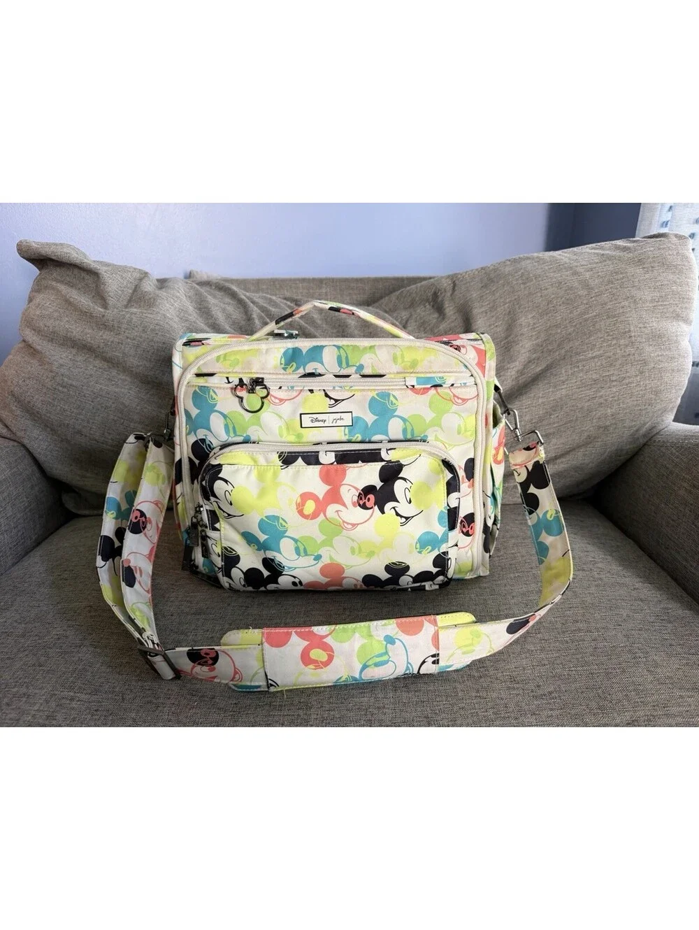JuJuBe BFF Diaper Bag Disney Pop Art Mickey Mouse Messenger Convertible Straps